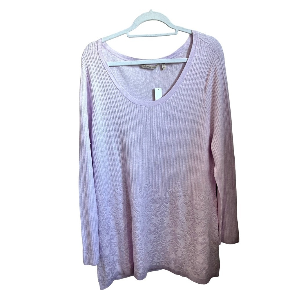 Nwt Soft Surroundings Lilac Textured Sweater Plus Size 1X